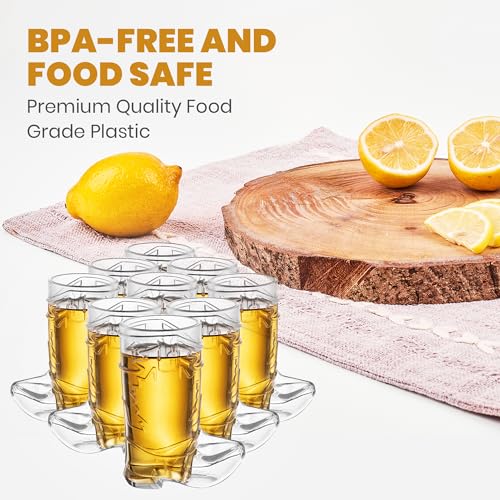 JoyServe Cowboy Boot Shot Glasses - Mini Reusable and Disposable Clear Plastic Shot Glass Cups for Themed Birthday Parties Decorations and Cowboy Bachelorette Party Favors, Holds 1-Oz